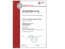 Information security management system of Statistics Lithuania was certified according to LST EN ISO / IEC 27001: 2017 standard for the first time